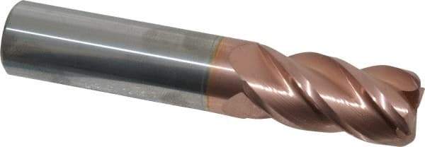 Accupro - 3/4", 4 Flute, Single End, Solid Carbide, 0.06" Corner Radius End Mill - 4" OAL, 40° Helix, Right Hand Flute, 1-1/2" LOC, Right Hand Cut - USA Tool & Supply