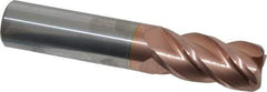 Accupro - 3/4", 4 Flute, Single End, Solid Carbide, 0.06" Corner Radius End Mill - 4" OAL, 40° Helix, Right Hand Flute, 1-1/2" LOC, Right Hand Cut - USA Tool & Supply