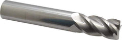 Accupro - 1", 2" LOC, 1" Shank Diam, 6" OAL, 4 Flute, Solid Carbide Square End Mill - Single End, Uncoated, Spiral Flute, 40° Helix, Centercutting, Right Hand Cut, Right Hand Flute - USA Tool & Supply