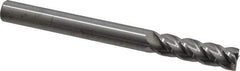 Accupro - 9/16", 2" LOC, 9/16" Shank Diam, 6" OAL, 4 Flute, Solid Carbide Square End Mill - Single End, Uncoated, Spiral Flute, 40° Helix, Centercutting, Right Hand Cut, Right Hand Flute - USA Tool & Supply