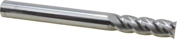 Accupro - 5/8", 2" LOC, 5/8" Shank Diam, 6" OAL, 4 Flute, Solid Carbide Square End Mill - Single End, Uncoated, Spiral Flute, 40° Helix, Centercutting, Right Hand Cut, Right Hand Flute - USA Tool & Supply