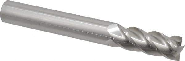 Accupro - 3/4", 2" LOC, 3/4" Shank Diam, 6" OAL, 4 Flute, Solid Carbide Square End Mill - Single End, Uncoated, Spiral Flute, 40° Helix, Centercutting, Right Hand Cut, Right Hand Flute - USA Tool & Supply