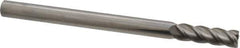 Accupro - 7/16", 1-1/2" LOC, 7/16" Shank Diam, 6" OAL, 4 Flute, Solid Carbide Square End Mill - Single End, Uncoated, Spiral Flute, 40° Helix, Centercutting, Right Hand Cut, Right Hand Flute - USA Tool & Supply
