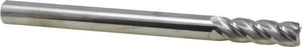 Accupro - 1/2", 1-1/2" LOC, 1/2" Shank Diam, 6" OAL, 4 Flute, Solid Carbide Square End Mill - Single End, Uncoated, Spiral Flute, 40° Helix, Centercutting, Right Hand Cut, Right Hand Flute - USA Tool & Supply