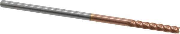 Accupro - 1/8", 3/4" LOC, 1/8" Shank Diam, 3" OAL, 4 Flute, Solid Carbide Square End Mill - Single End, TiCN Finish, Spiral Flute, 40° Helix, Centercutting, Right Hand Cut, Right Hand Flute - USA Tool & Supply