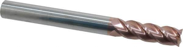 Accupro - 5/8", 2" LOC, 5/8" Shank Diam, 6" OAL, 4 Flute, Solid Carbide Square End Mill - Single End, TiCN Finish, Spiral Flute, 40° Helix, Centercutting, Right Hand Cut, Right Hand Flute - USA Tool & Supply
