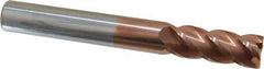 Accupro - 3/4", 2" LOC, 3/4" Shank Diam, 6" OAL, 4 Flute, Solid Carbide Square End Mill - Single End, TiCN Finish, Spiral Flute, 40° Helix, Centercutting, Right Hand Cut, Right Hand Flute - USA Tool & Supply