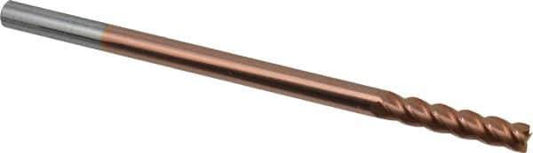 Accupro - 5/16", 1-1/2" LOC, 5/16" Shank Diam, 6" OAL, 4 Flute, Solid Carbide Square End Mill - Single End, TiCN Finish, Spiral Flute, 40° Helix, Centercutting, Right Hand Cut, Right Hand Flute - USA Tool & Supply