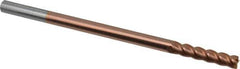 Accupro - 5/16", 1-1/2" LOC, 5/16" Shank Diam, 6" OAL, 4 Flute, Solid Carbide Square End Mill - Single End, TiCN Finish, Spiral Flute, 40° Helix, Centercutting, Right Hand Cut, Right Hand Flute - USA Tool & Supply