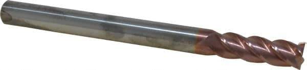 Accupro - 1/2", 1-1/2" LOC, 1/2" Shank Diam, 6" OAL, 4 Flute, Solid Carbide Square End Mill - Single End, TiCN Finish, Spiral Flute, 40° Helix, Centercutting, Right Hand Cut, Right Hand Flute - USA Tool & Supply