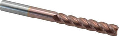 Accupro - 9/16", 3" LOC, 9/16" Shank Diam, 6" OAL, 4 Flute, Solid Carbide Square End Mill - Single End, TiCN Finish, Spiral Flute, 40° Helix, Centercutting, Right Hand Cut, Right Hand Flute - USA Tool & Supply