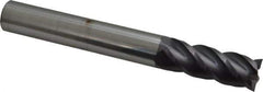Accupro - 3/4", 2" LOC, 3/4" Shank Diam, 6" OAL, 4 Flute, Solid Carbide Square End Mill - Single End, AlTiN Finish, Spiral Flute, 40° Helix, Centercutting, Right Hand Cut, Right Hand Flute - USA Tool & Supply