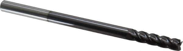 Accupro - 3/8", 1-1/2" LOC, 3/8" Shank Diam, 6" OAL, 4 Flute, Solid Carbide Square End Mill - Single End, AlTiN Finish, Spiral Flute, 40° Helix, Centercutting, Right Hand Cut, Right Hand Flute - USA Tool & Supply