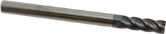 Accupro - 1/2", 1-1/2" LOC, 1/2" Shank Diam, 6" OAL, 4 Flute, Solid Carbide Square End Mill - Single End, AlTiN Finish, Spiral Flute, 40° Helix, Centercutting, Right Hand Cut, Right Hand Flute - USA Tool & Supply