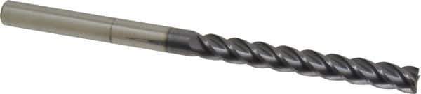 Accupro - 3/8", 3" LOC, 3/8" Shank Diam, 6" OAL, 4 Flute, Solid Carbide Square End Mill - Single End, AlTiN Finish, Spiral Flute, 40° Helix, Centercutting, Right Hand Cut, Right Hand Flute - USA Tool & Supply