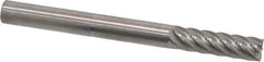 Accupro - 3/16", 5/8" LOC, 3/16" Shank Diam, 2" OAL, 6 Flute, Solid Carbide Square End Mill - Single End, Uncoated, Spiral Flute, 40° Helix, Centercutting, Right Hand Cut, Right Hand Flute - USA Tool & Supply
