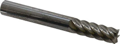 Accupro - 5/16", 7/8" LOC, 5/16" Shank Diam, 2-1/2" OAL, 6 Flute, Solid Carbide Square End Mill - Single End, Uncoated, Spiral Flute, 40° Helix, Centercutting, Right Hand Cut, Right Hand Flute - USA Tool & Supply