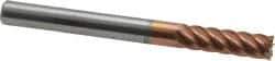 Accupro - 3/16", 5/8" LOC, 3/16" Shank Diam, 2" OAL, 6 Flute, Solid Carbide Square End Mill - Single End, TiCN Finish, Spiral Flute, 40° Helix, Centercutting, Right Hand Cut, Right Hand Flute - USA Tool & Supply