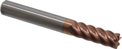 Accupro - 5/16", 7/8" LOC, 5/16" Shank Diam, 2-1/2" OAL, 6 Flute, Solid Carbide Square End Mill - Single End, TiCN Finish, Spiral Flute, 40° Helix, Centercutting, Right Hand Cut, Right Hand Flute - USA Tool & Supply