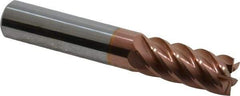 Accupro - 7/16", 1" LOC, 7/16" Shank Diam, 2-3/4" OAL, 6 Flute, Solid Carbide Square End Mill - Single End, TiCN Finish, Spiral Flute, 40° Helix, Centercutting, Right Hand Cut, Right Hand Flute - USA Tool & Supply