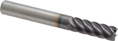Accupro - 5/16", 7/8" LOC, 5/16" Shank Diam, 2-1/2" OAL, 6 Flute, Solid Carbide Square End Mill - Single End, AlTiN Finish, Spiral Flute, 40° Helix, Centercutting, Right Hand Cut, Right Hand Flute - USA Tool & Supply