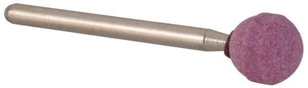 Rex Cut Product - 3/8" Head Diam x 3/8" Thickness, B122, Ball End, Aluminum Oxide Mounted Point - Brown, Medium Grade, 61,650 RPM - USA Tool & Supply