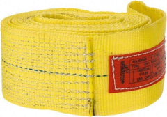 Lift-All - 8' Long x 4" Wide, 11,500 Lb Vertical Capacity, 1 Ply, Polyester Web Sling - 9,200 Lb Choker Capacity, Yellow - USA Tool & Supply