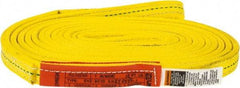 Lift-All - 12' Long x 1" Wide, 6,200 Lb Vertical Capacity, 2 Ply, Polyester Web Sling - 4,900 Lb Choker Capacity, Yellow - USA Tool & Supply