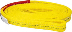 Lift-All - 6' Long x 1" Wide, 6,200 Lb Vertical Capacity, 2 Ply, Polyester Web Sling - 4,900 Lb Choker Capacity, Yellow - USA Tool & Supply