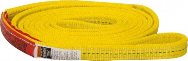 Lift-All - 8' Long x 1" Wide, 6,200 Lb Vertical Capacity, 2 Ply, Polyester Web Sling - 4,900 Lb Choker Capacity, Yellow - USA Tool & Supply