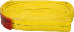 Lift-All - 12' Long x 2" Wide, 12,200 Lb Vertical Capacity, 2 Ply, Polyester Web Sling - 9,800 Lb Choker Capacity, Yellow - USA Tool & Supply