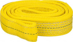 Lift-All - 4' Long x 2" Wide, 12,200 Lb Vertical Capacity, 2 Ply, Polyester Web Sling - 9,800 Lb Choker Capacity, Yellow - USA Tool & Supply