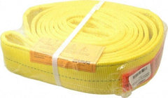 Lift-All - 10' Long x 3" Wide, 16,300 Lb Vertical Capacity, 2 Ply, Polyester Web Sling - 13,000 Lb Choker Capacity, Yellow - USA Tool & Supply