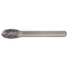 SE-7 Double Cut Solid Carbide Bur-Egg Shape - Exact Industrial Supply