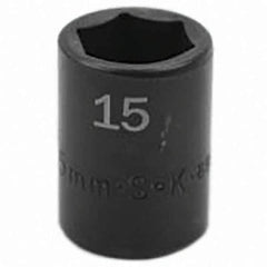 SK - Impact Socket - 3/8"DR 15MM IMPACT SOCKET - USA Tool & Supply