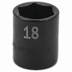 SK - Impact Socket - 3/8"DR 18MM IMPACT SOCKET - USA Tool & Supply