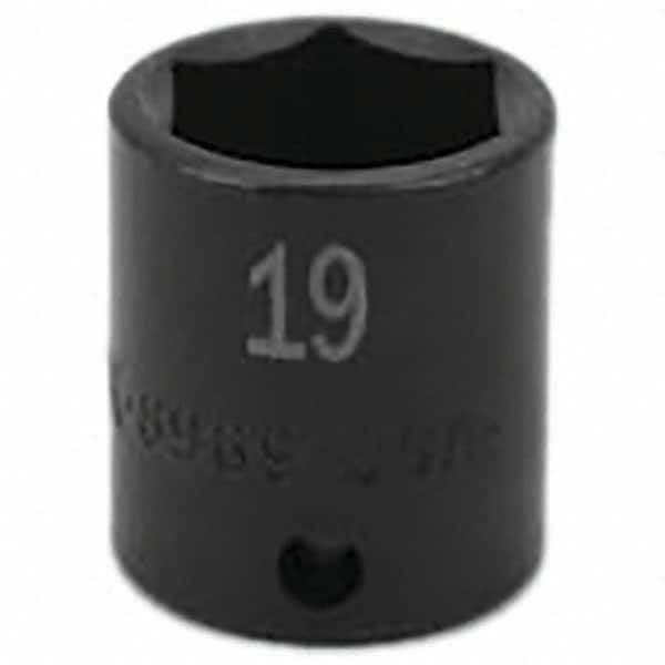 SK - Impact Socket - 3/8"DR 19MM IMPACT SOCKET - USA Tool & Supply