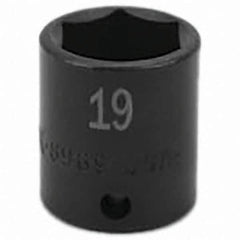 SK - Impact Socket - 3/8"DR 19MM IMPACT SOCKET - USA Tool & Supply