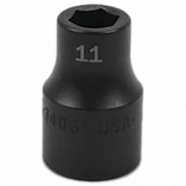 SK - Impact Socket - 1/2"DR 11MM IMPACT SOCKET - USA Tool & Supply