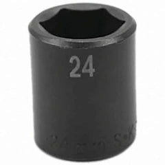 SK - Impact Socket - 1/2"DR 24MM IMPACT SOCKET - USA Tool & Supply