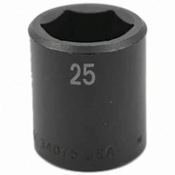 SK - Impact Socket - 1/2"DR 25MM IMPACT SOCKET - USA Tool & Supply
