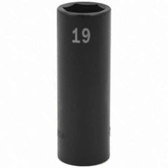 SK - Impact Socket - 1/2"DR 19MM DEEP IMPACT SOCKET - USA Tool & Supply