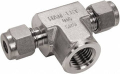 Ham-Let - 1/4" OD, Grade 316Stainless Steel Female Branch Tee - Comp x Comp x FNPT Ends - USA Tool & Supply