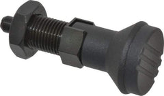 Gibraltar - M16x1.5, 23mm Thread Length, 8mm Plunger Diam, Lockout Knob Handle Indexing Plunger - Plunger Style D, 26mm Body Length, 74mm OAL, Steel - USA Tool & Supply