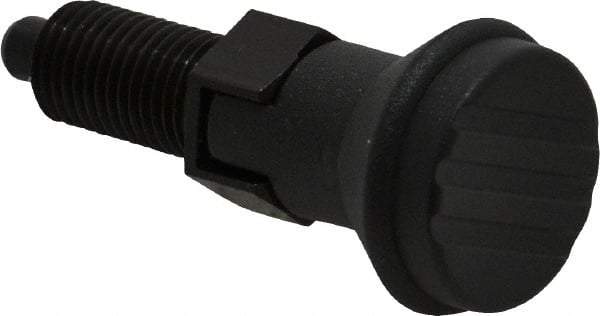 Gibraltar - 3/8-24, 15mm Thread Length, 5mm Plunger Diam, Lockout Knob Handle Indexing Plunger - Plunger Style C, 17mm Body Length, 47mm OAL, Steel - USA Tool & Supply