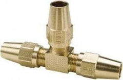 Parker - 5/8" OD, Brass Union Tee - 400 Max Working psi, -65 to 250°F, Comp x Comp x Comp Ends - USA Tool & Supply