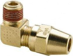 Parker - 3/4" OD, Brass Male Elbow - 400 Max Working psi, -65 to 250°F, Comp x Male NPTF Ends - USA Tool & Supply