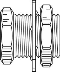 Parker - 1/4" Tube OD x 1/4-18 NPTF Brass Compression Tube Anchor Coupling - USA Tool & Supply