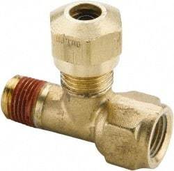 Parker - 5/8" OD, Brass Male Run Tee - 150 Max Working psi, -40 to 200°F, Comp x MNPT x Comp Ends - USA Tool & Supply