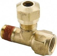 Parker - 5/8" OD, Brass Male Run Tee - 150 Max Working psi, -40 to 200°F, Comp x MNPT x Comp Ends - USA Tool & Supply